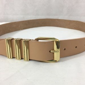 J. Crew Leather Belt Gold Hardware with Rhinestones M